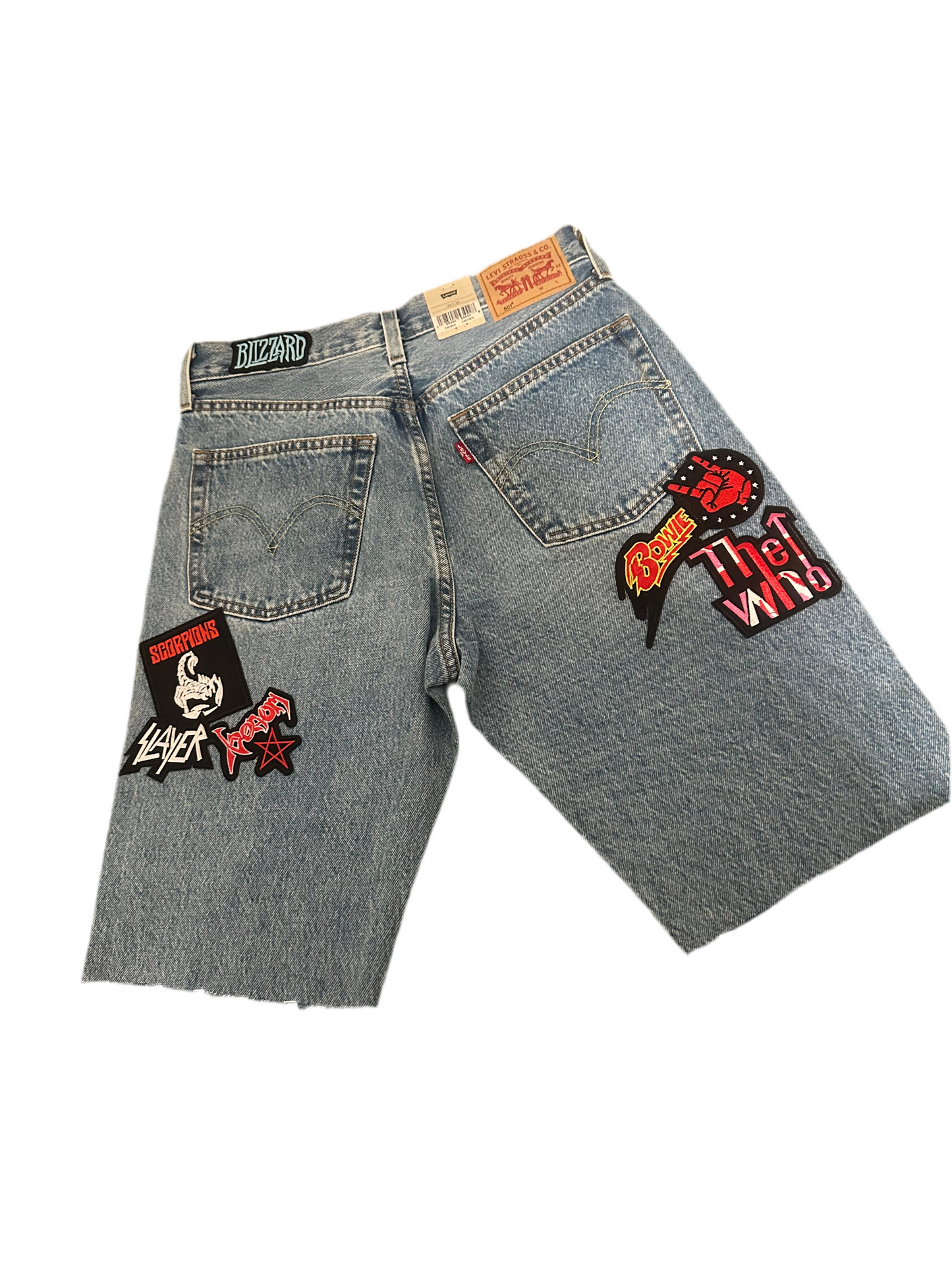 Patch work denim short