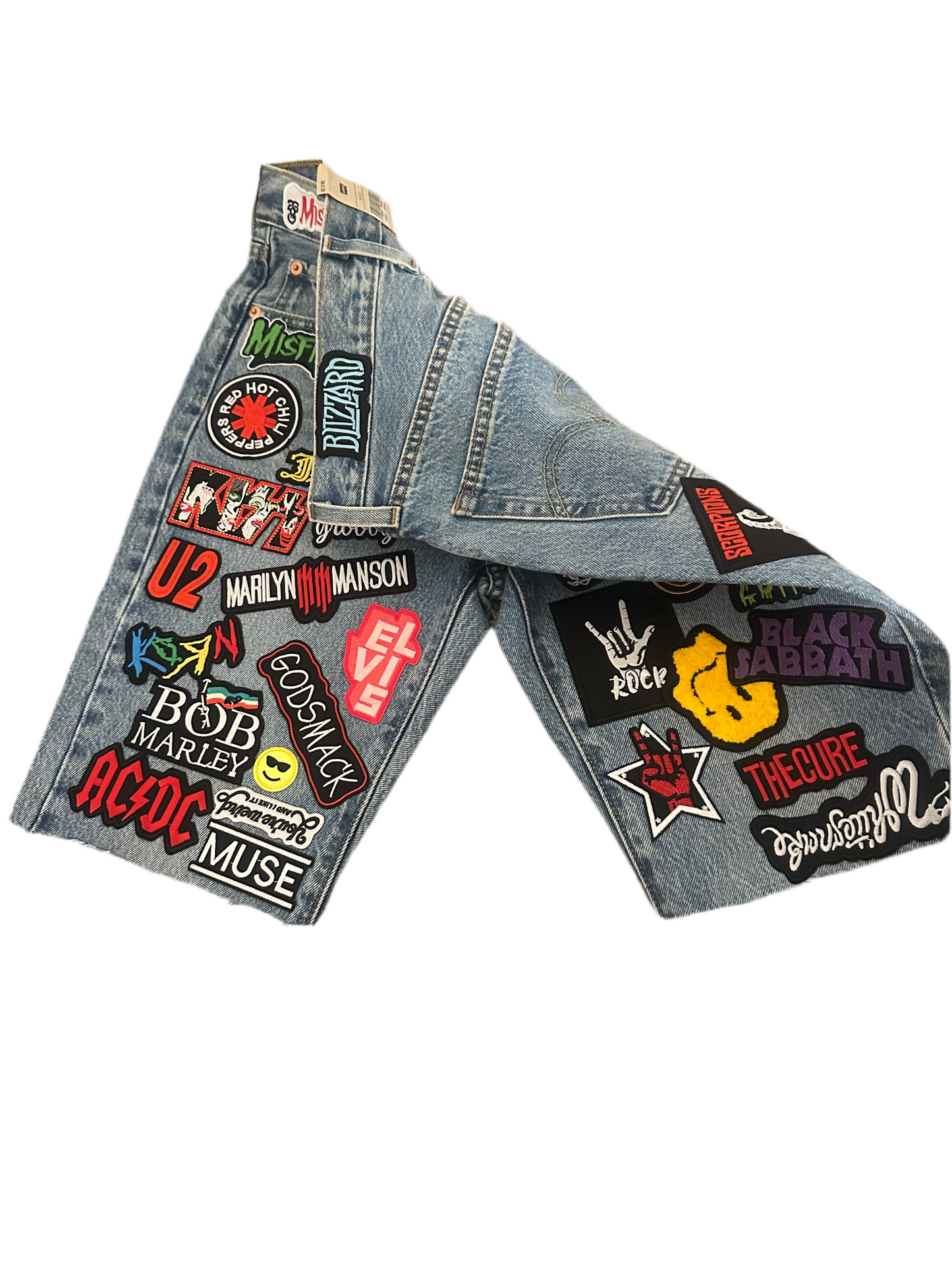 Patch work denim short