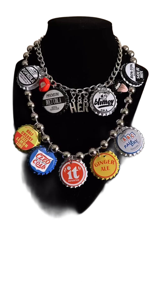 Double layer Bottle Cap Necklace