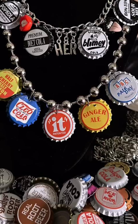 Double layer Bottle Cap Necklace